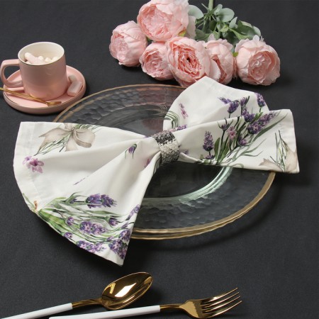 A set of napkins with a decorative. Rings Ethel Lavender 40x40 cm - 2 pcs, 100% HL, sarzha-1