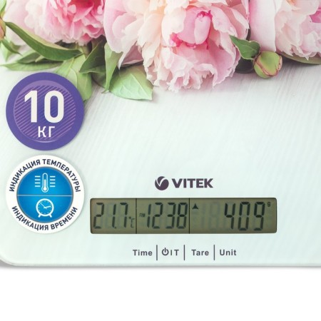 Kitchen Libra Vitek VT-2414, electronic, up to 10 kg, drawing "Pionos"-1