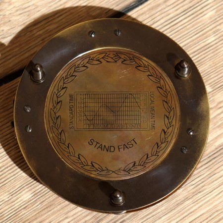 Compass with sunny clock 11 cm, brass-7