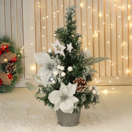 Christmas tree decor "Poinsia White" 36x19 cm