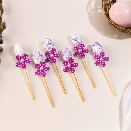 Swap eggs Flower Fiolet, set 6 pcs.-2
