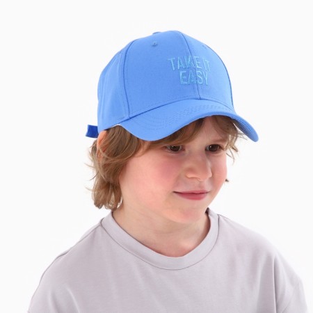Baby cap for the boy Take it Easy, Blue color, rr 52-54, 5-7 years old-12