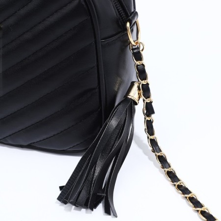 Bag Cross-Bodi with a zipper, black color-5