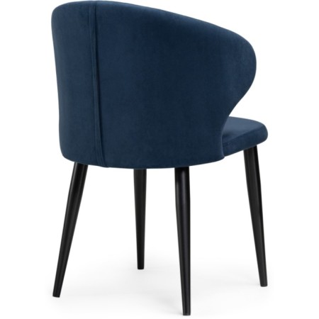 Chair on a metal frame Alsisar metal/velor, black/blue 52x58x81 cm-3