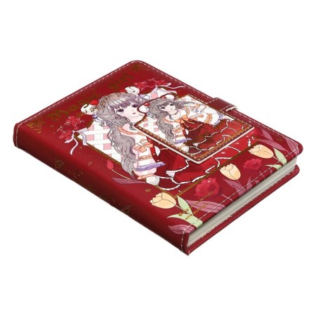 Gift notebook, A6, 100 sheets, a colored block, with a curly knife on a magnet, "anime", mix-5