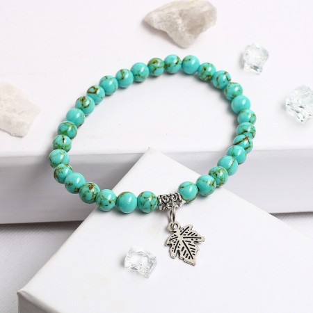 Bracelet with suspension mix ball No. 8 "Old turquoise"