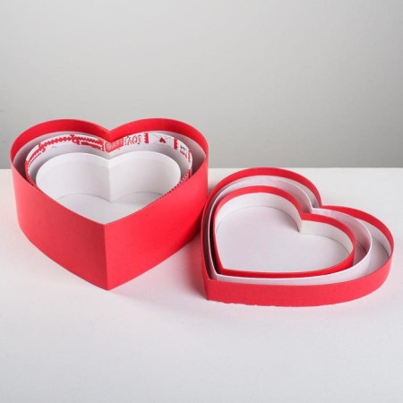 A set of boxes 3 in 1, gift packaging, “Love everywhere”, 16 x 14 x 6 cm –22 x 20 x 9 cm-8