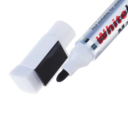 Marker for magnetic marker board, round tip, 3 mm, black, with a sponge, with a magnet-2