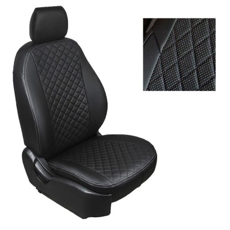 Autoshekhly for Kia Soul III, (40/60), 2019-n, rhombus, eco-leather, set