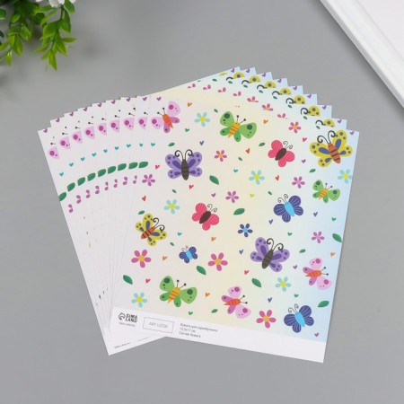 Scrapbooking Paper "Butterfly Garden density 180 grams set 10 pcs 15.5x17 cm-1