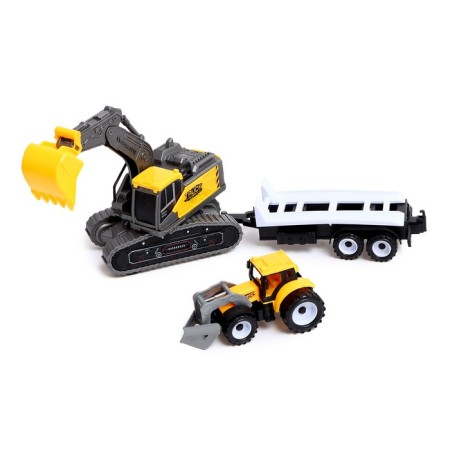 Excavator inertial "Construction", with a trailer and a tractor, mix-5