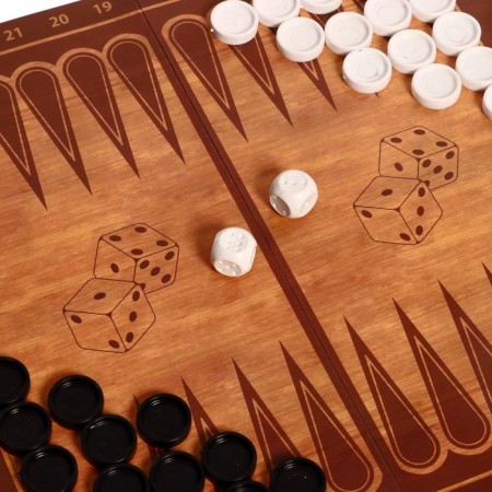 Game table 3 in 1: checkers, chess, backgammon-6