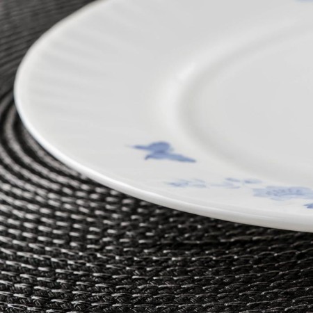 The plate of the lunch share "Blue breeze", d = 25 cm, glass ceramic, white color-1