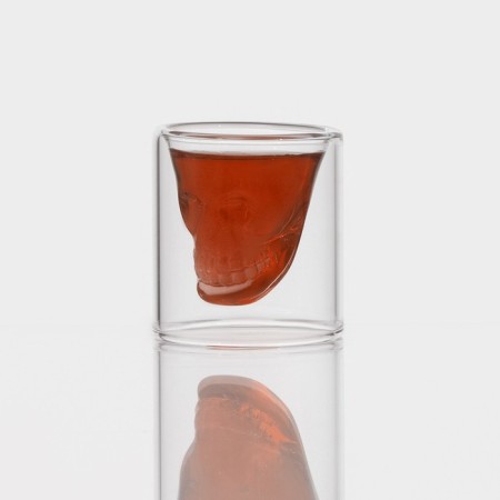 Glass stack with double walls "Skull", 35 ml, 4.5 × 5.2 cm