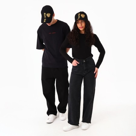 Men's cap russia, black color, rr 56-5