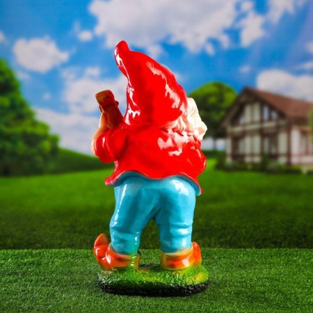 Garden figure "Dwarf with a guitar" 23x20x48cm-2