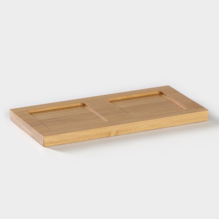 Porcelain set for spices on the Bellatenero bamboo stand, 3 objects: Solonka 60 ml, pistor 60 ml, stand, white color-6