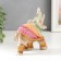 Polystone souvenir "Elephant in a multi -colored blanket with drawings" under a tree mix 15x16x7.7 cm