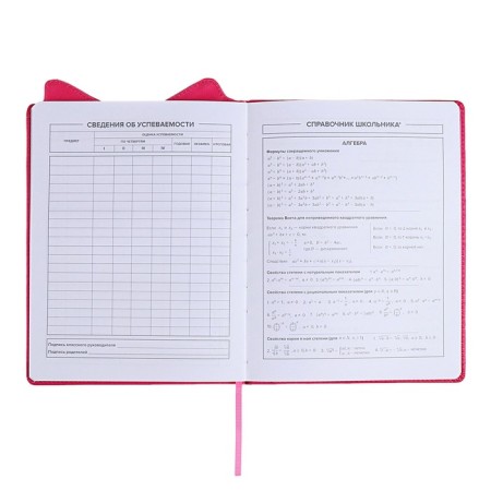 School diary for grades 1-11, boss spitz, firm covered with foam, artificial leather, curly cutting, liesse, universal cheat sheet, 48 sheets, block 80g/m2-7
