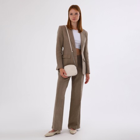 Women's bag with lightning, beige color-5