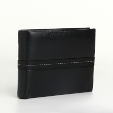 Male purse for magnet, clip for bills, separation for SIM cards, black color