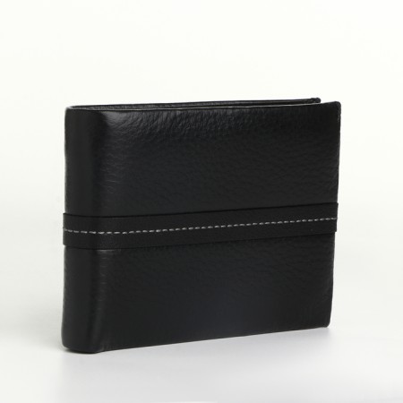 Male purse for magnet, clip for bills, separation for SIM cards, black color