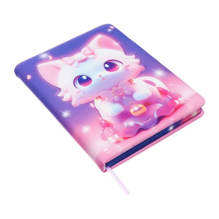 Notebook Gift Book 96l, line, colored cut, PVC Cat cover 3D (17.7x12.4cm)-3