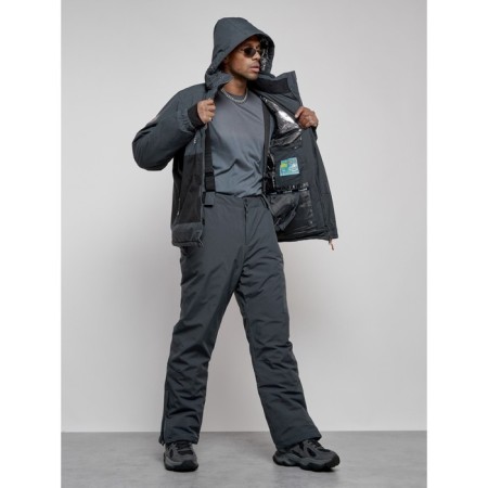 Male winter ski costume, size 48, dark gray color-19