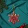 Christmas tree decoration "Openland snowflake" 11x11 cm, red overflow