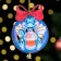 Christmas tree toy "Dragon in a blue ball", lamination, 73 x 95mm