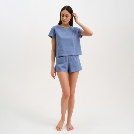Female pajamas (T-shirt and shorts) KAFTAN "BASIC" Size 48-50, Blue color-2