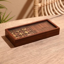 Board game 3V1 (domino + crossbreaks + cubes) 23x10.5x3.5 cm, tree shisham