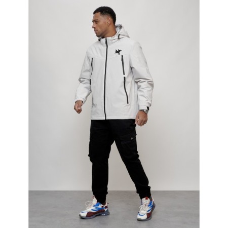 Male spring jacket, size 48, light gray color-10