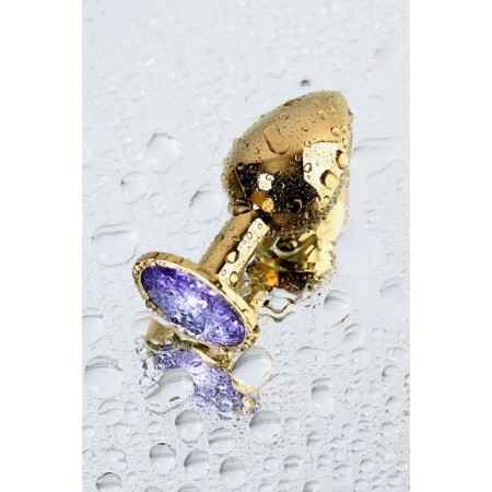 Anal plug with the Toyfa Metal rhinestone, golden, amethyst, 7 cm, d = 2.8 cm-7