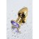 Anal plug with the Toyfa Metal rhinestone, golden, amethyst, 7 cm, d = 2.8 cm