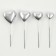 Set for decorating "hearts", silver color