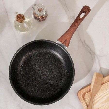 Granit Ultra Original pan, D = 24 cm, plastic handle, glass cover, anti -stick coating, black color-1
