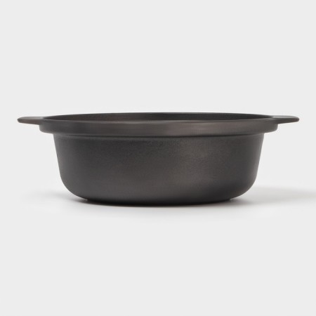 Cast iron fried "Birger", 1.5 l, d = 24 cm, glass cover, black color-1