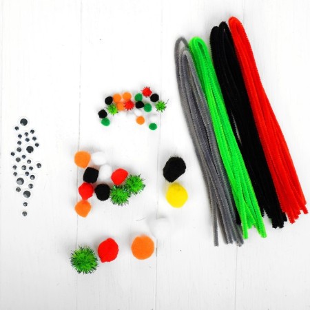 Set for creativity from wire with pile, pompons, eyes No. 11, color mix-1