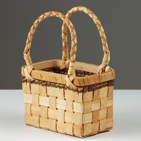 Wicker basket, 18 x 10 x 11.5/23 cm, sequoia