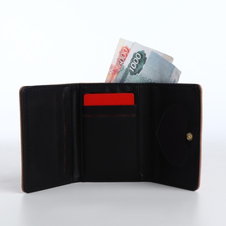 Baby wallet on the button, beige color-4