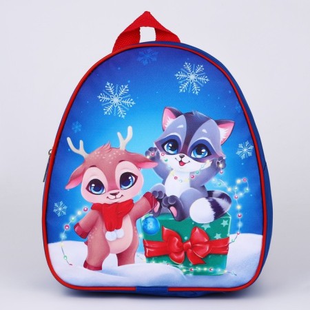 New Year's children's backpack "Olenenok and Raccation", 23x20.5 cm, for the New Year-1