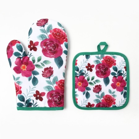 Kitchen set 2 pr. Dolyana rose grab 17*17cm, mittens-output 26*16 cm, 100%p/e-1
