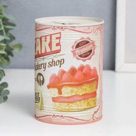 Копилка металл банка "Тортики" МИКС 12,5х8,5х8,5 см-4