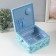 Casket for needlework "Butterflies and flowers on blue" 20x20x11 cm