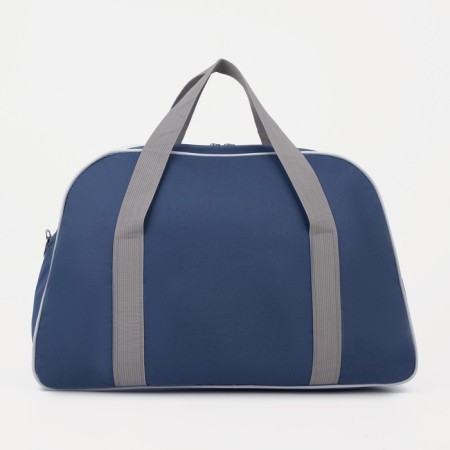 Sports bag with lightning, external pocket, average size, gray/blue color-1