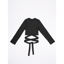 TOP for girls with long sleeves Generation, height 134 cm, black color
