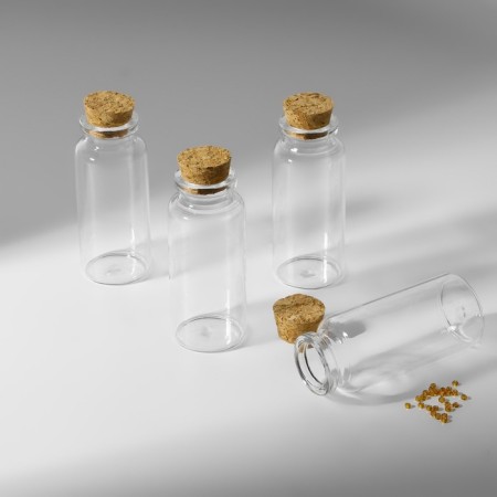 A set of jars for storing beads, d = 3 × 7 cm, 4 pcs, in a container, 13.5 × 8.7 × 4 cm-1
