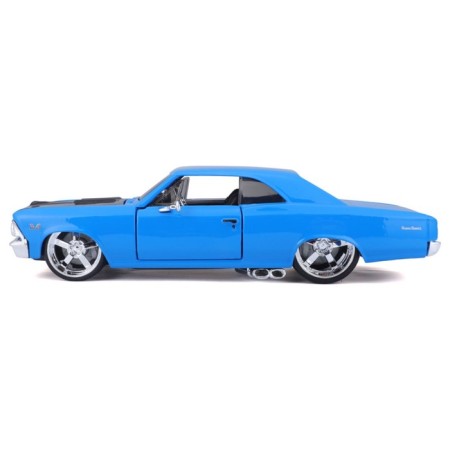 MASTO DIE-CAST 1966 Chevelle SS 396 machine, opening doors, 1:24, blue color-8
