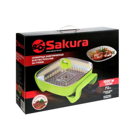 Electric Sakura SA-7708GR, 1500 W, 30x30 cm, depth 7 cm-9